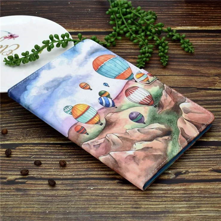 For Lenovo Tab M10 Plus (3rd Gen) / Xiaoxin Pad 2022 10.6 inch PU Leather Smart Auto Wake / Sleep Cover A3 Pattern Printing Stand Card Slots Protective Tablet Case with Pencil Holder - Balloons