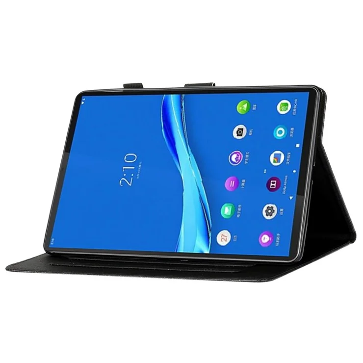 Scratch Resistant Case for Lenovo Tab M10 Plus (3rd Gen) / Xiaoxin Pad 2022 10.6 inch Anti-Drop Stand Case Tablet Leather Cover with Card Slots / Glitter Effects - Black