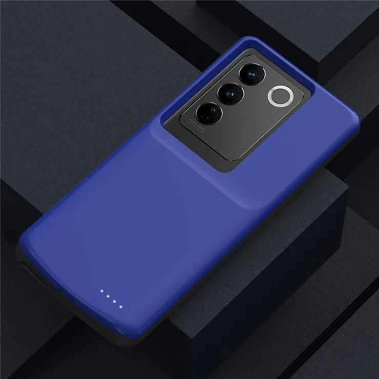 For vivo S16 Pro 6800mAh Soft Edge Back Charging Case Phone Rechargeable Extended Battery - Blue