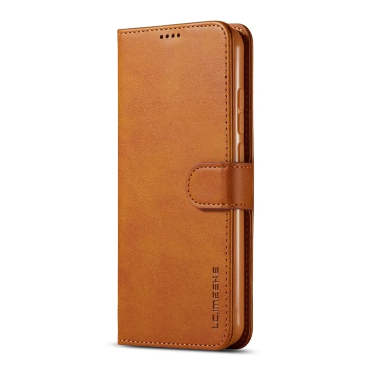 LC.IMEEKE PU for Xiaomi Redmi Note 8 Leather Protective Flip Wallet Casing - Brown
