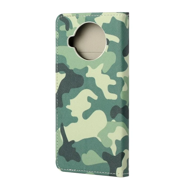 For Xiaomi Mi 10T Lite 5G/Redmi Note 9 Pro 5G/Mi 10i 5G Stand Shell Patterned Cross Texture Leather Wallet Case - Camouflage