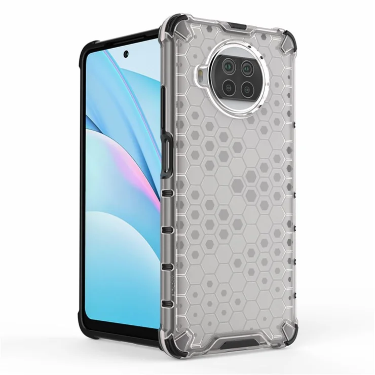 Honeycomb Design TPU + PC Combo Grid Cushion Case for Xiaomi Mi 10T Lite 5G/Redmi Note 9 Pro 5G/Mi 10i 5G - White