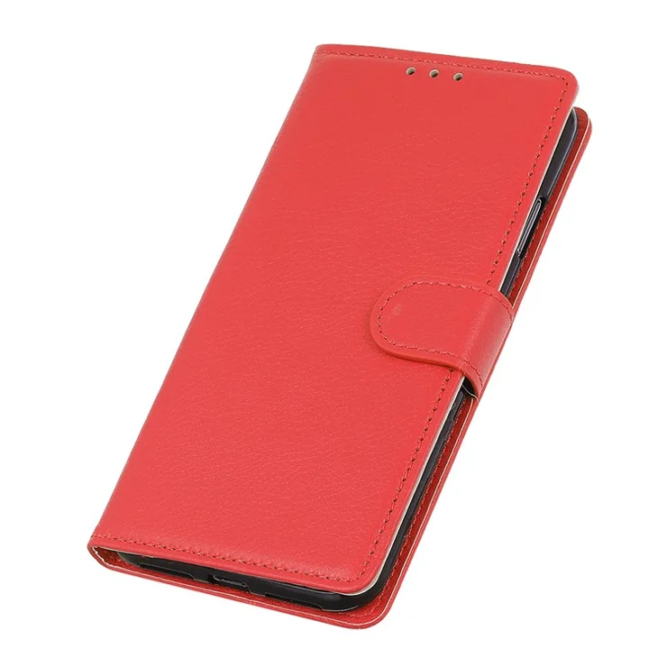 For Xiaomi Redmi Note 10 Pro 4G (Global) / Redmi Note 10 Pro Max Classic Style Litchi Texture PU Leather Wallet Phone Case Magnetic Closure Stand Flip Book Cover - Red