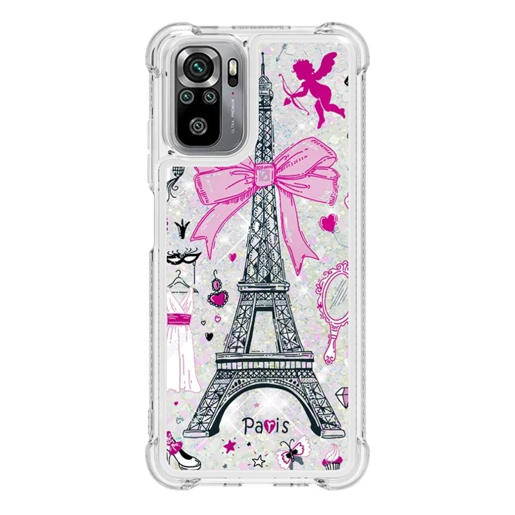 For Xiaomi Redmi Note 10 4G / Redmi Note 10S 4G / Poco M5s 4G Quicksand Pattern Printing Shockproof TPU Protector Cover - Tower