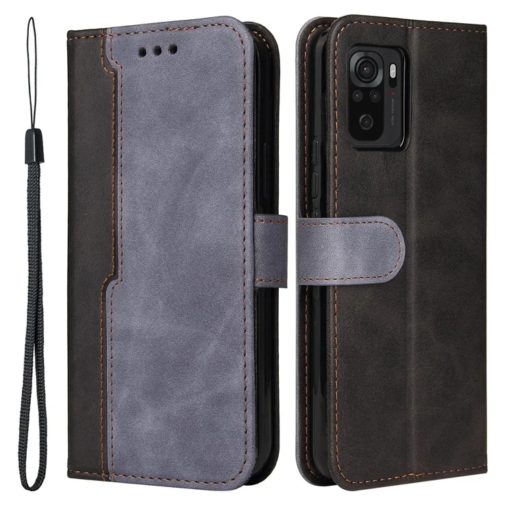 Custodia Portafoglio In Pelle PU Per Xiaomi Redmi Note 10 5G / Poco M3 Pro 5G - Rossa, Con Slot Carte E Supporto - 4