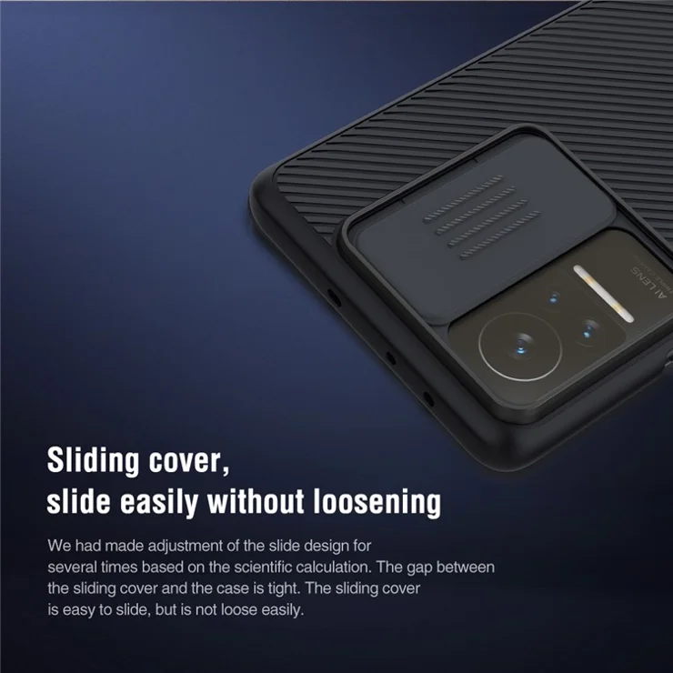 NILLKIN CamShield Slide Camera Protector Anti-scratch Precise Cutout Hard PC Phone Cover Shell for Xiaomi Civi - Blue