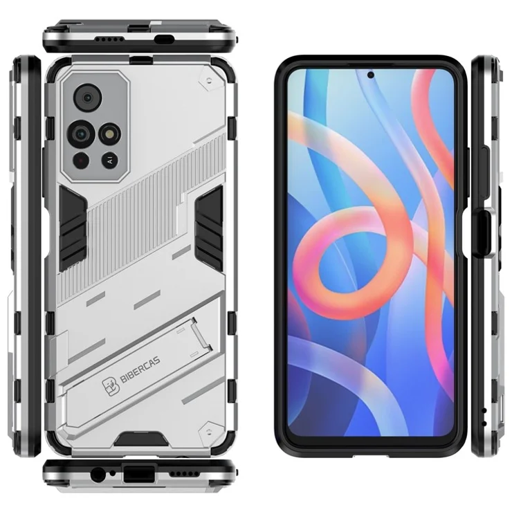 For Xiaomi Redmi Note 11 5G (China) (MediaTek)/Note 11T 5G/Note 11S 5G Cover with Kickstand TPU + PC Phone Case - White