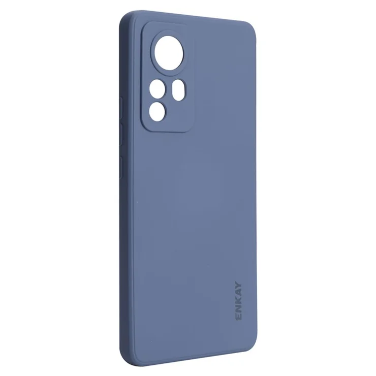 ENKAY HAT PRINCE Anti-scratch Precise Cutout Hole Opening Liquid Silicone Phone Case Phone Cover for Xiaomi 12 5G/12X 5G/12S 5G - Dark Blue