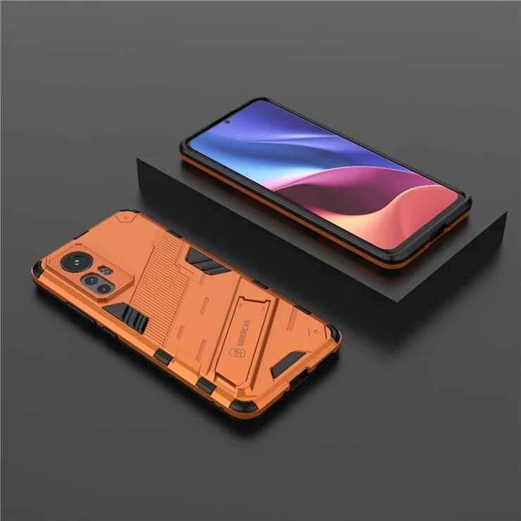 Hidden Kickstand Design Anti-fall Protection TPU + PC Hybrid Phone Case Cover for Xiaomi 12 5G/12X 5G/12S 5G - Orange