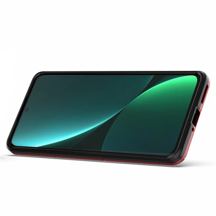 Hybrid Phone Case for Xiaomi 12 Pro 5G / 12S Pro 5G /12 Pro (Dimensity) 5G, Ring Kickstand Hard PC + Soft TPU Shock-Absorbing Phone Cover - Red