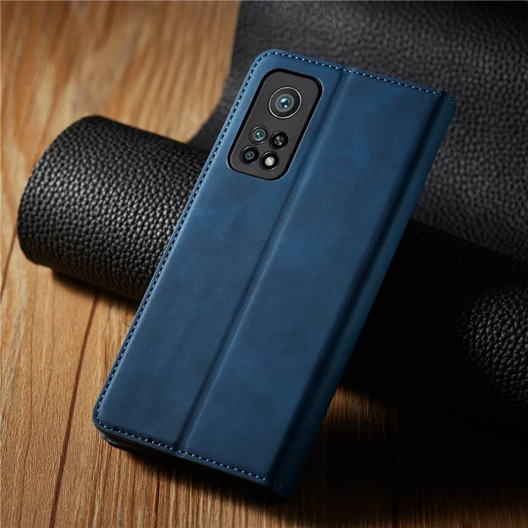 FORWENW for Xiaomi Redmi Note 11 4G (Qualcomm) Fantasy Series Skin-touch PU Leather Well-protected Cover Anti-drop Cell Phone Stand Wallet Case - Blue
