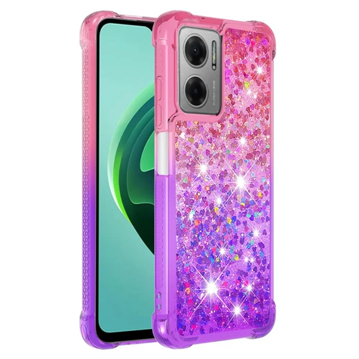 For Xiaomi Poco M4 5G / Redmi Note 11E 5G / Redmi 10 5G / Redmi 10 Prime+ 5G TPU Case Gradient Quicksand Phone Back Cover - Pink / Purple
