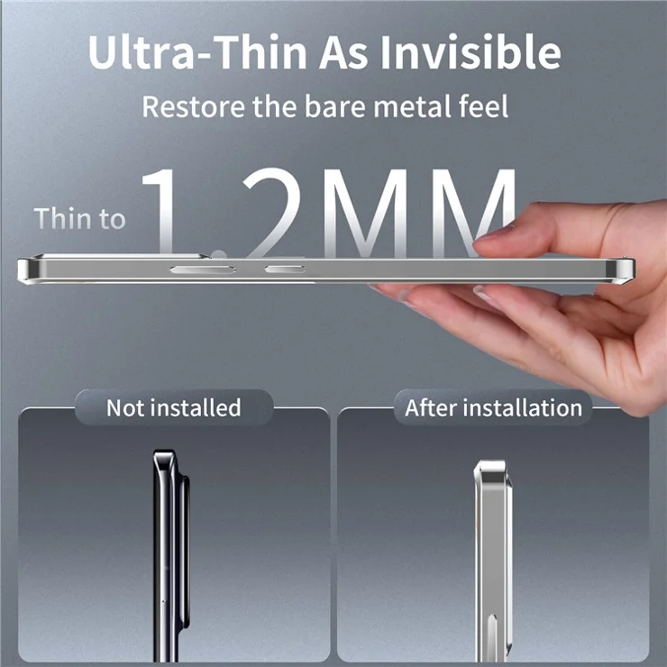 Aroma Design Metal+PC Slim Case for Xiaomi Redmi K60 Ultra / 13T / 13T Pro Anti-Drop Lens Guard Phone Cover Compatible with MagSafe - Silver