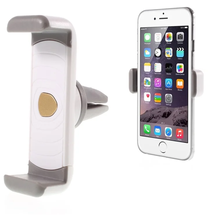 Adjustable Car Air Vent Mount Phone Holder Bracket for iPhone/Samsung/Huawei - White