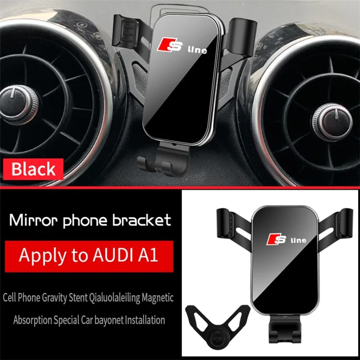 Gravity Car Air Vent Mount Car Phone Holder Base for A1 S1 2010 2018 4 6.5 inch Phone Black
