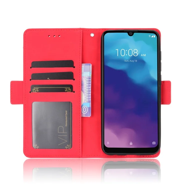 Leather Wallet Phone Cover Shell with Fingerprint Hole for ZTE Blade A7 2020 - Rose