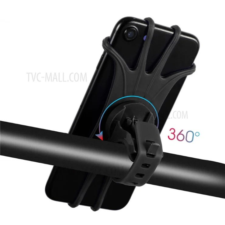 WEST BIKING Silicone Bicycle Phone Holder Motorcycle Mobile Phone Stand Mount for iPhone Samsung - Orange