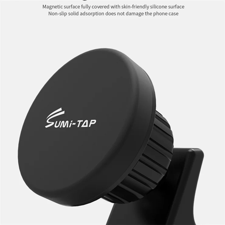 SUMI-TAP Round Arc Base Magnetic Car Mobile Phone Holder Mount Stand GPS Support Bracket - Blue