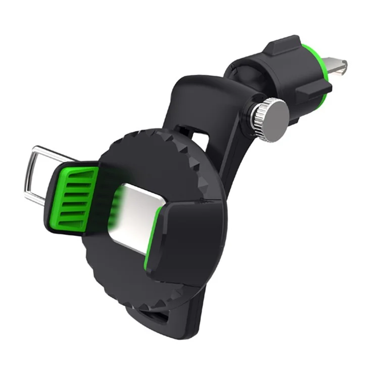 Q001 Multi-function Vehicle Cell Phone Mount Universal Air Vent Phone Holder with Adjustable Clip for Car - Green