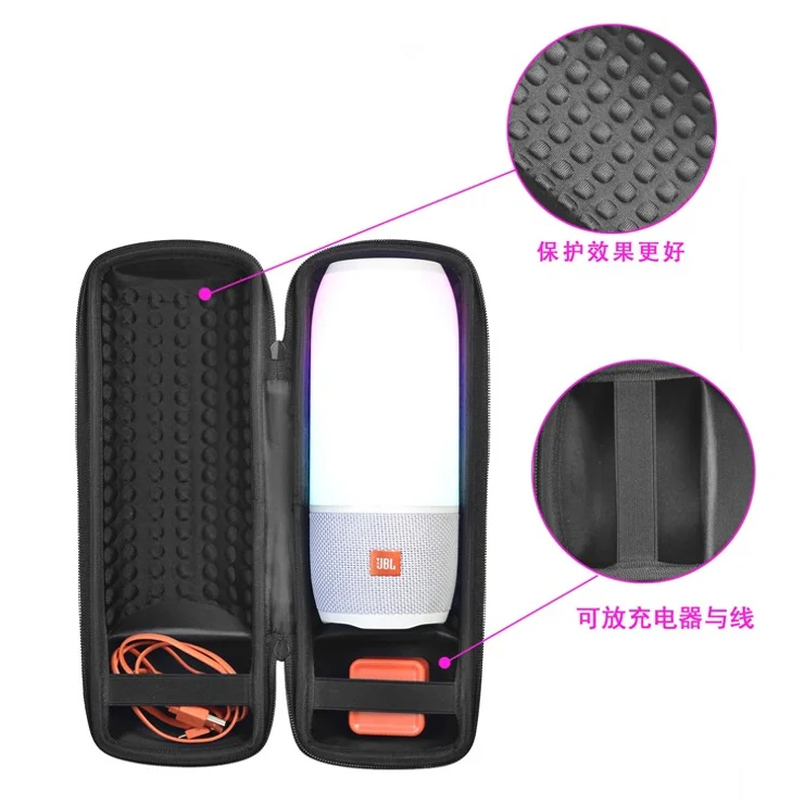 Shock-resistant Nylon and TPU Hard Case for JBL Pulse 3 / Charge 3 - Black
