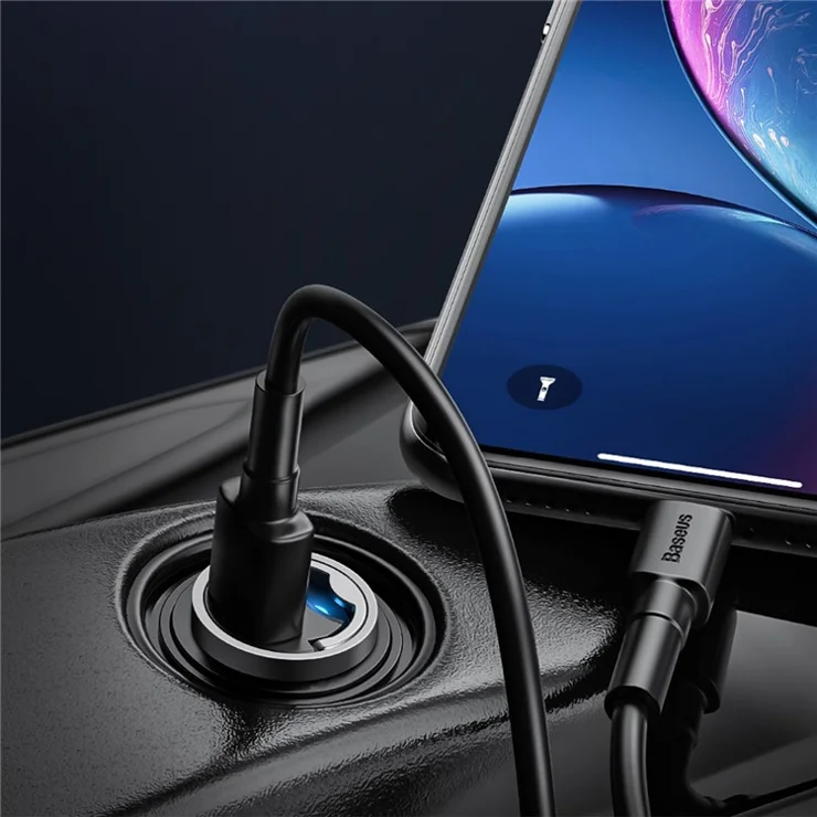 BASEUS Mini USB Car Charger 5A 30W Quick Car Charging Adapter for Mobile Phones Tablets - Grey