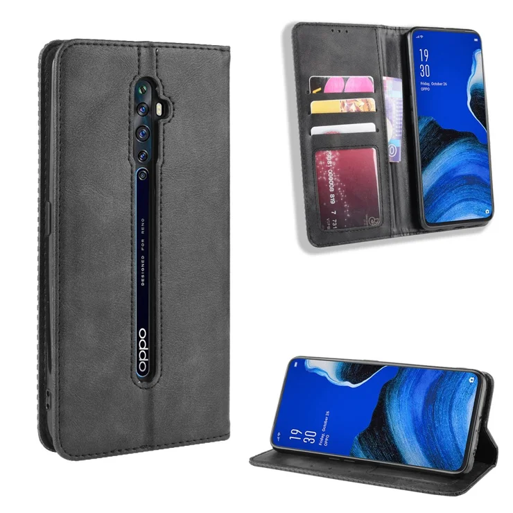 Vintage Style Stand Leather Wallet Stand Case for OPPO Reno2 Z/F