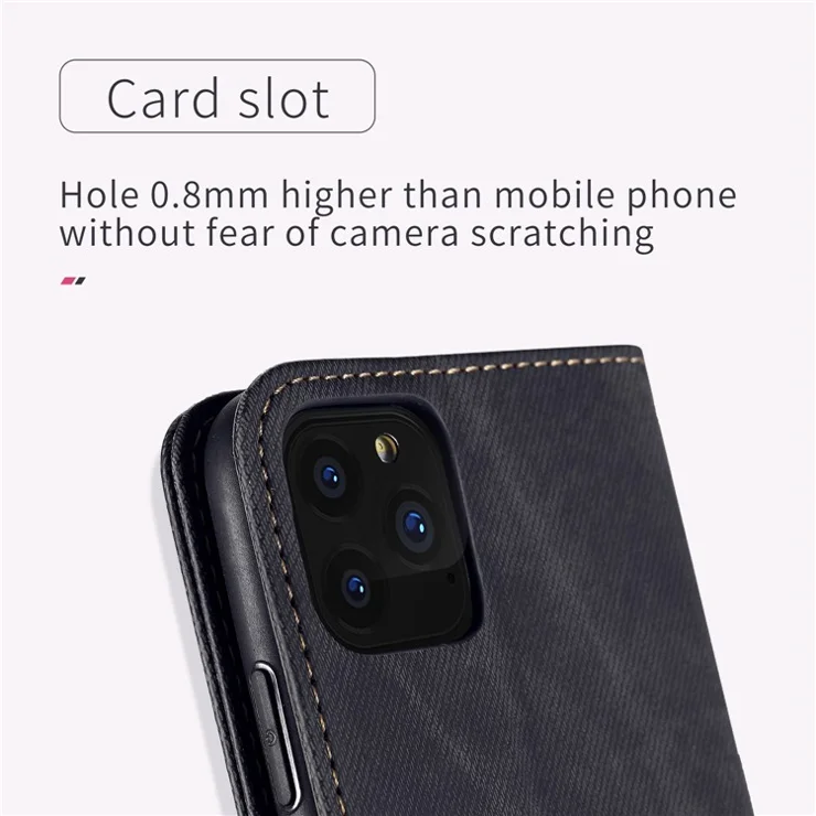 Jeans Cloth Texture Auto-absorbed Shockproof Wallet Design Full Body Protection Leather Phone Case with Stand for vivo Y21/Y33s - Blue