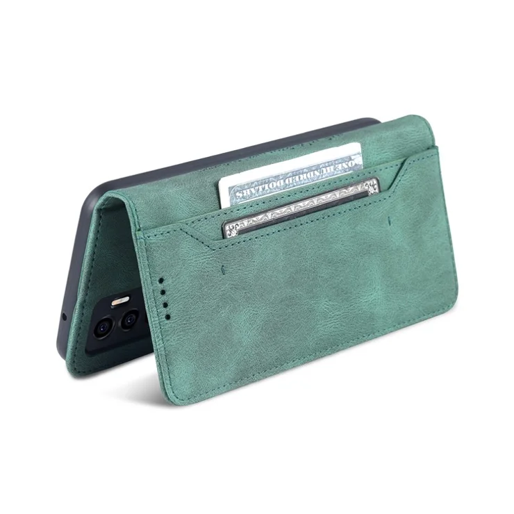 AZNS for vivo S10e 5G/V23e 4G/5G Phone Case, Folio Stand Wallet Magnetic PU Leather Protect Folio Cover - Green