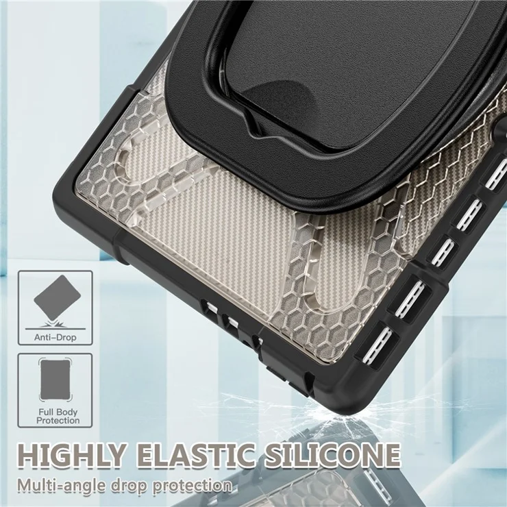 For Microsoft Surface Pro 8 Protective Case Shockproof Tablet Cover TPU Frame + PC Back Shell with Kickstand - Grey