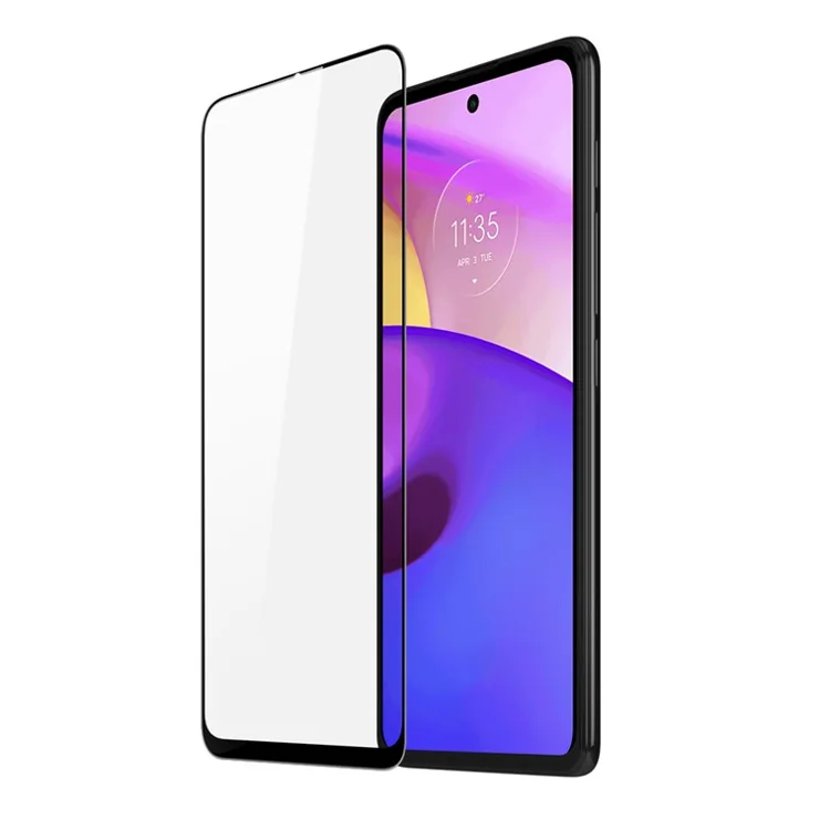 DUX DUCIS Full Coverage Full Glue 9H Hardness 2.5D Edge 0.3mm Ultra Clear Tempered Glass Screen Protector (10D) for Motorola Moto E40