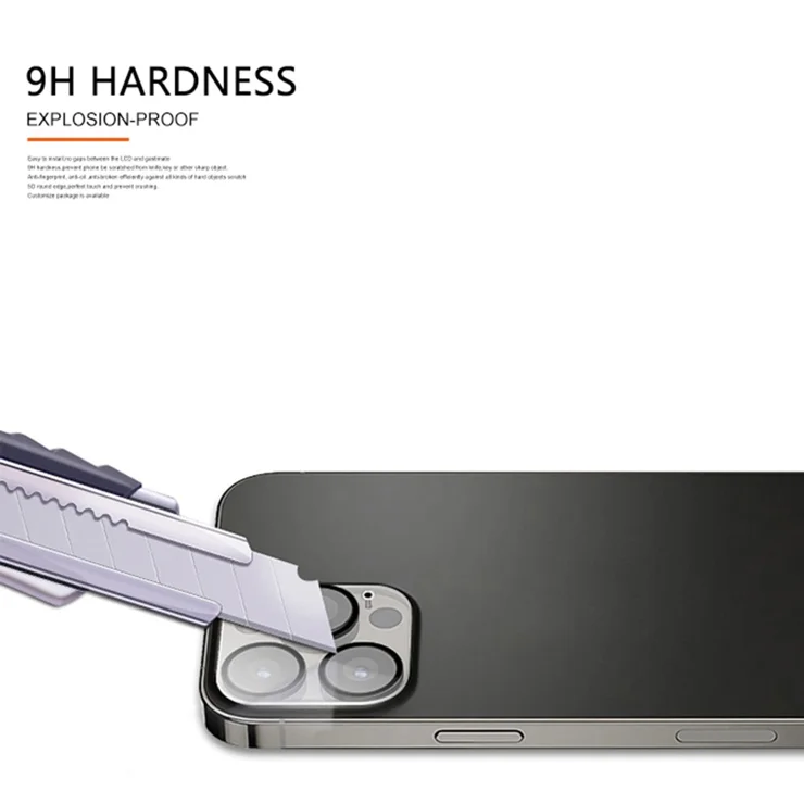 Pellicola Protezione Fotocamera IPhone 14 Pro/Pro Max - Vetro Temperato 9H, Antigraffio, Glitter Nero - Foto 4