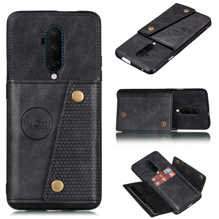 Kickstand Card Holder PU Leather Coated TPU Case [Built-in