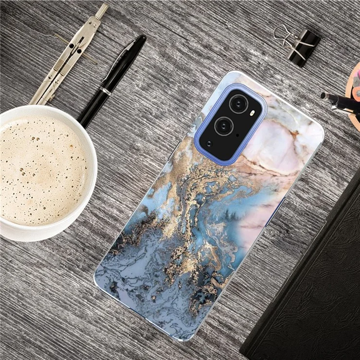 Soft TPU Shockproof Marble Pattern Phone Back Cover Case for OnePlus 9 Pro - Style T