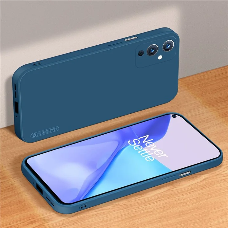 PINWUYO Soft Silicone Protective Mobile Phone Back Case Cover for OnePlus 9 (EU / US Version) - Blue