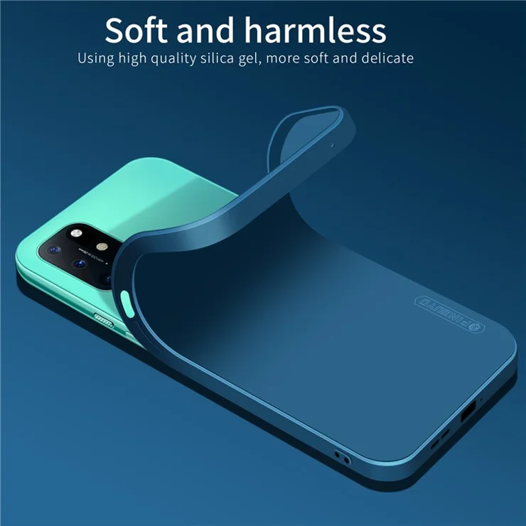 PINWUYO Precise Cut-out Soft Touch Series Premium Silicone Rubber Protective Case for OnePlus 8T - Black