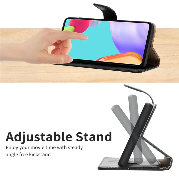 Solid Color Smooth Touch Nappa Texture Genuine Leather Outer Cover + Soft TPU Inner Shell with Stand Wallet for OnePlus Nord CE 5G - Black