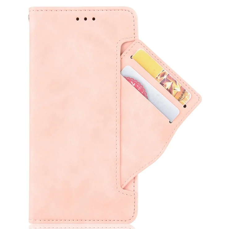 For OnePlus Nord N20 5G / Oppo Reno7 Z 5G / Reno7 Lite / A96 (China) / Reno8 Lite 5G / F21 Pro 5G / Reno8 Z 5G Multiple Card Slot PU Leather + TPU Full Protection Phone Cover with Stand Cash Pocket - Pink