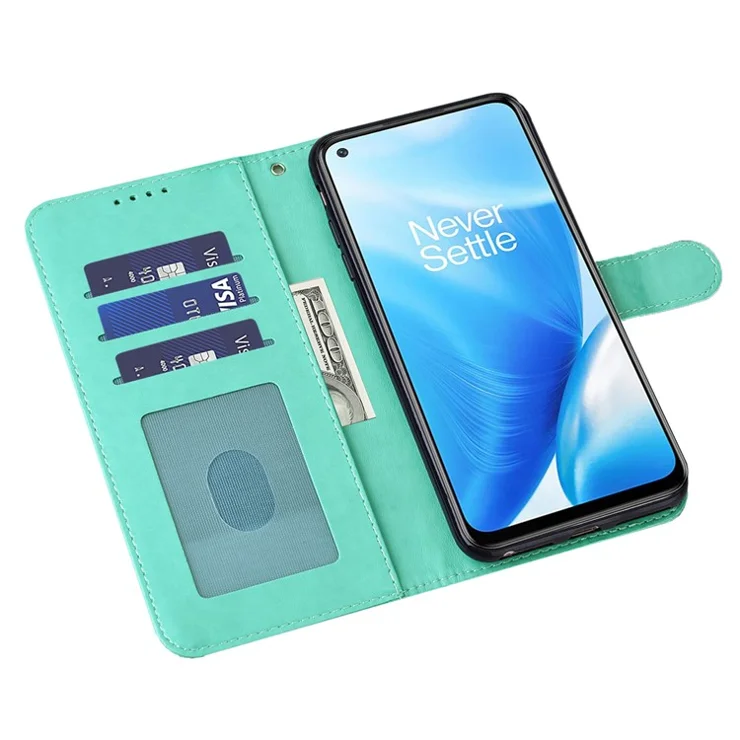 For OnePlus 10 Pro 5G Deer Tree Pattern Imprinted PU Leather Magnetic Flip Cover Stand Wallet Full-Body Protective Case - Green