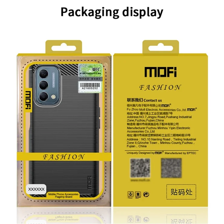 MOFI JK TPU Series-1 for OnePlus Nord N200 5G/Oppo A54 5G/A74 5G/A93 5G Anti-Scratch Carbon Fiber Design Brushed Surface Phone Case Flexible TPU Shockproof Phone Back Cover - Red