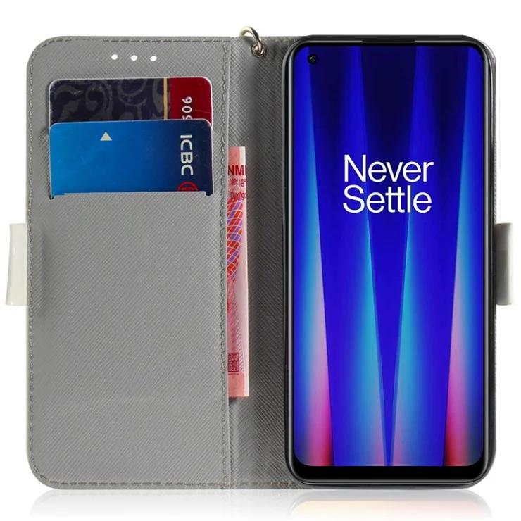 For OnePlus Nord CE 2 Lite 5G 3D Pattern Printing Leather Wallet Cover Magnetic Stand Flip Anti-wear Mobile Phone Shell with Strap - Butterfly High Heels