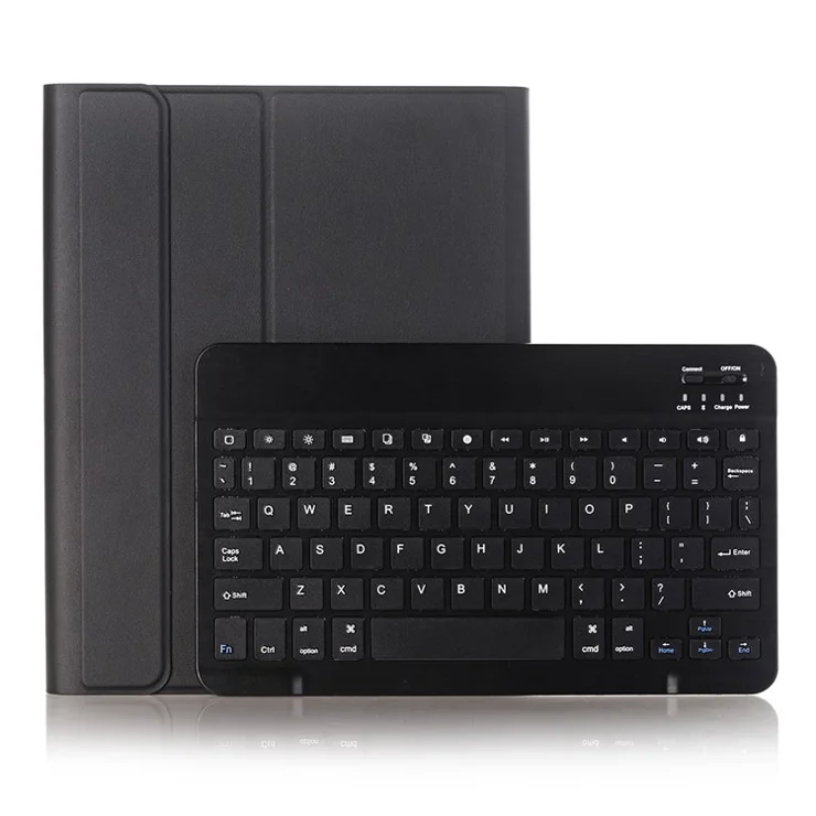 2-in-1 Bluetooth-compatible Keyboard with Removable Leather Stand Protective Case and Pen Slot for iPad Pro 10.5-inch (2017) - Black