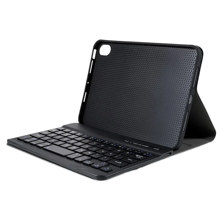 A06 Ultra Slim Smart Bluetooth-compatible Keyboard with Leather Stand Case for iPad mini (2021)/iPad mini 6 - Dark Blue