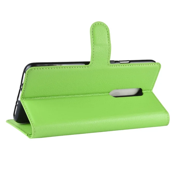 Litchi Texture Wallet Stand Leather Mobile Phone Case for OnePlus 7 Pro - Green