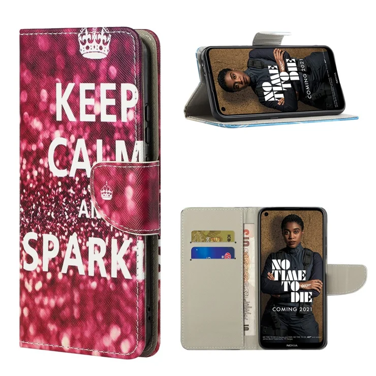 Cross Texture Leather Wallet Stand Protective Case with Pattern