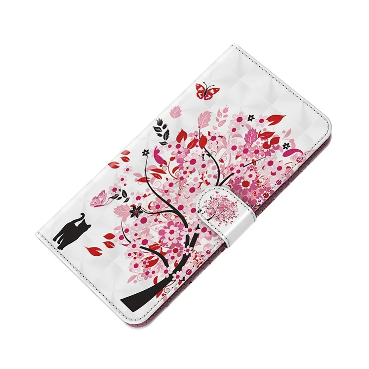3D Pattern Printing All-round Protection Stand Leather Phone Case Wallet Cover with Strap for Nokia G300 - Wish Tree