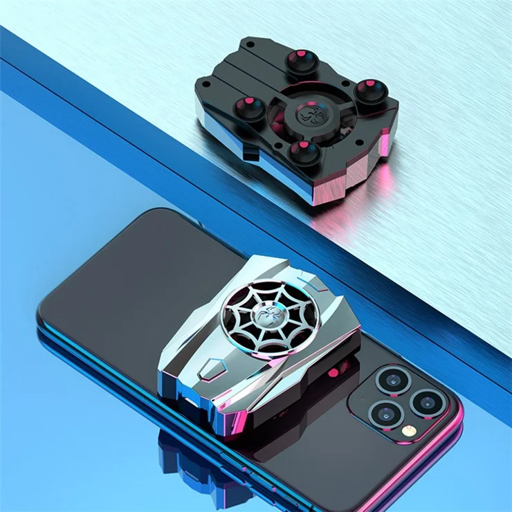 P10 Portable Mobile Phone Cooling Fan Gaming Radiator Suction Cup Cooler - Silver