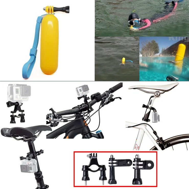 AT587 Basic GoPro Accessories Combo Kit with Headband, Chest Strap and Sefie Stick for GoPro Hero 4/3/3+/2/2/1/Xiaomi Yi