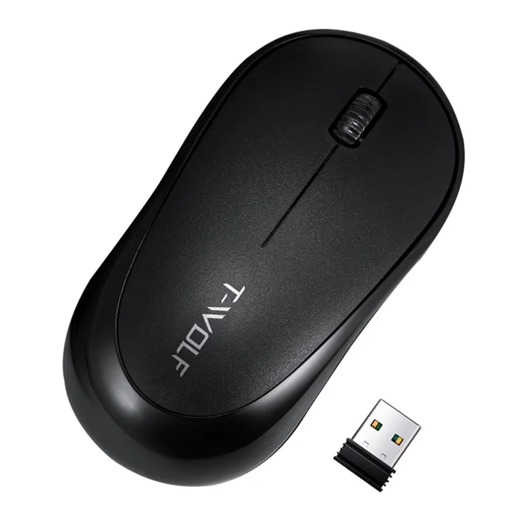 T-WOLF Q18 Wireless Mouse Ergonomic Design 2.4G Connectivity Auto Sleep for Office / Home Use - Black
