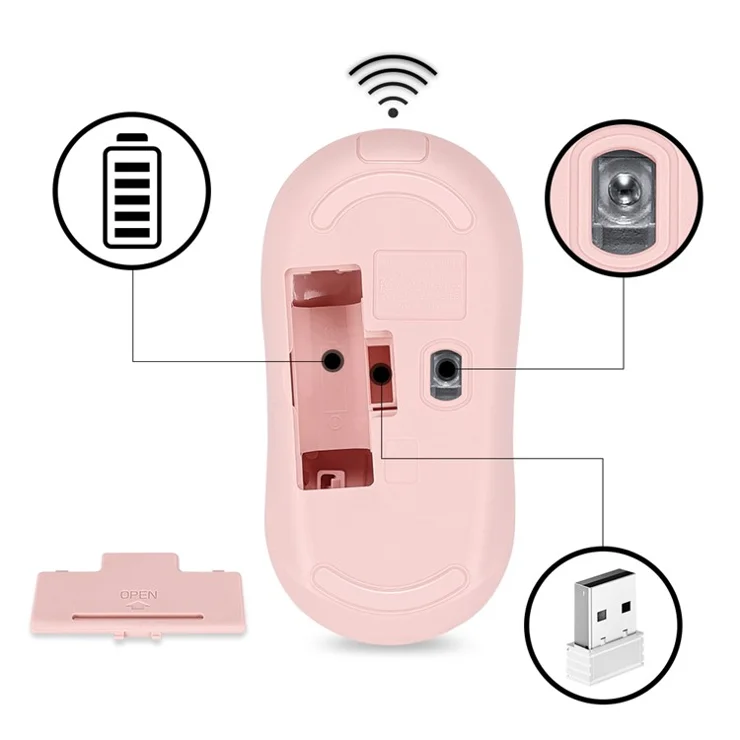 T-WOLF Q18 Wireless Mouse Ergonomic Design 2.4G Connectivity Auto Sleep for Office / Home Use - Black