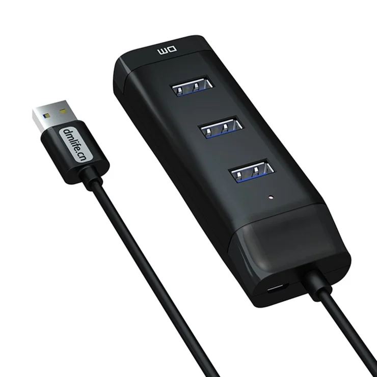 DM CHB007 4 Ports USB 3.0 Hub 5Gbps High Speed Transfer Docking Station with 30cm Cable
